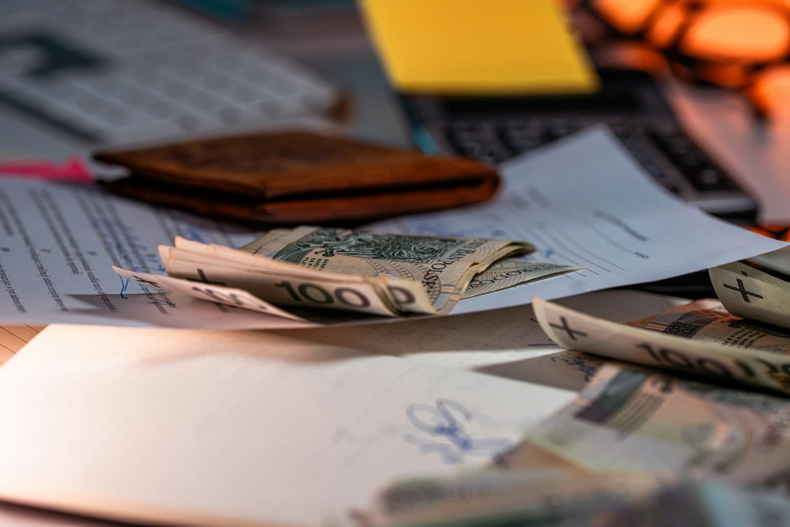 Household bills and documents used for planning